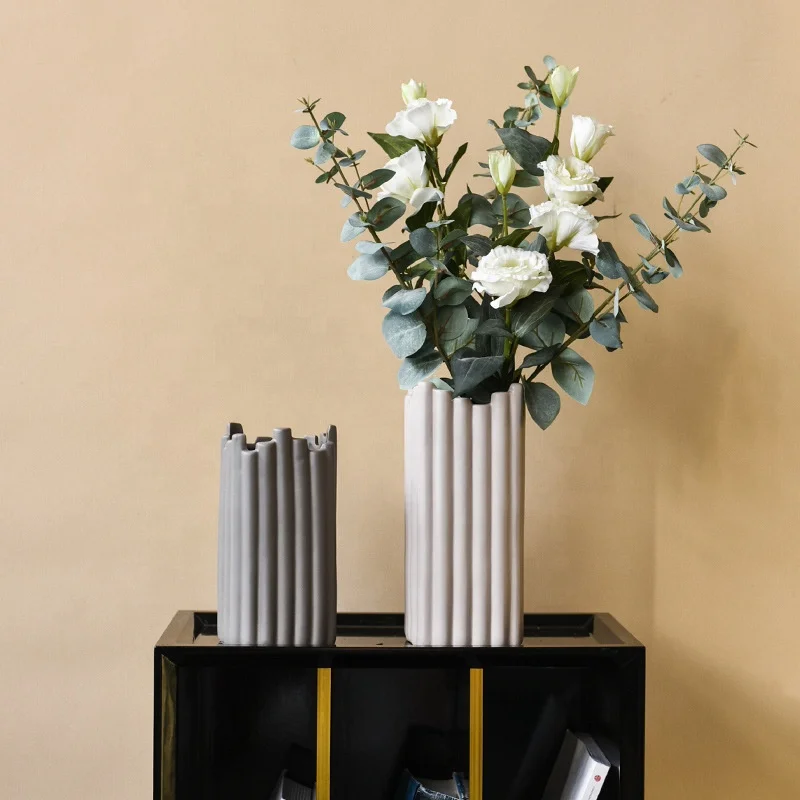 New modern creative design ceramic modern artwork vase grey/white color for home decoration living room, As picture
New modern creative design ceramic modern artwork vase grey/white color for home decoration living room, As picture