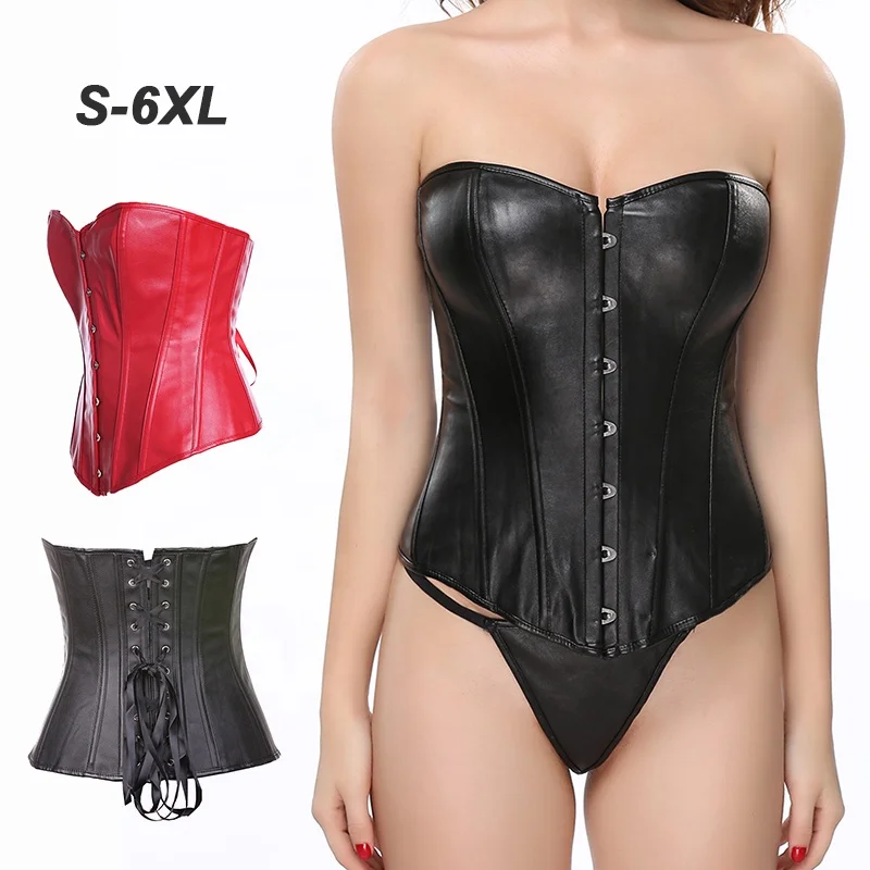 Party Fashion Plus Size 6XL Black Leather Overbust Bustier And Corset Top Women Sexy, Black,red
Party Fashion Plus Size 6XL Black Leather Overbust Bustier And Corset Top Women Sexy, Black,red