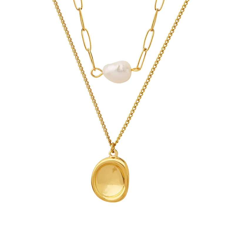 Stainless Steel Multi-layered Double Chain Natrual Waterfresh Pearl Necklace Women 18k Gold Plate Non Tarnish Jewelry
Stainless Steel Multi-layered Double Chain Natrual Waterfresh Pearl Necklace Women 18k Gold Plate Non Tarnish Jewelry