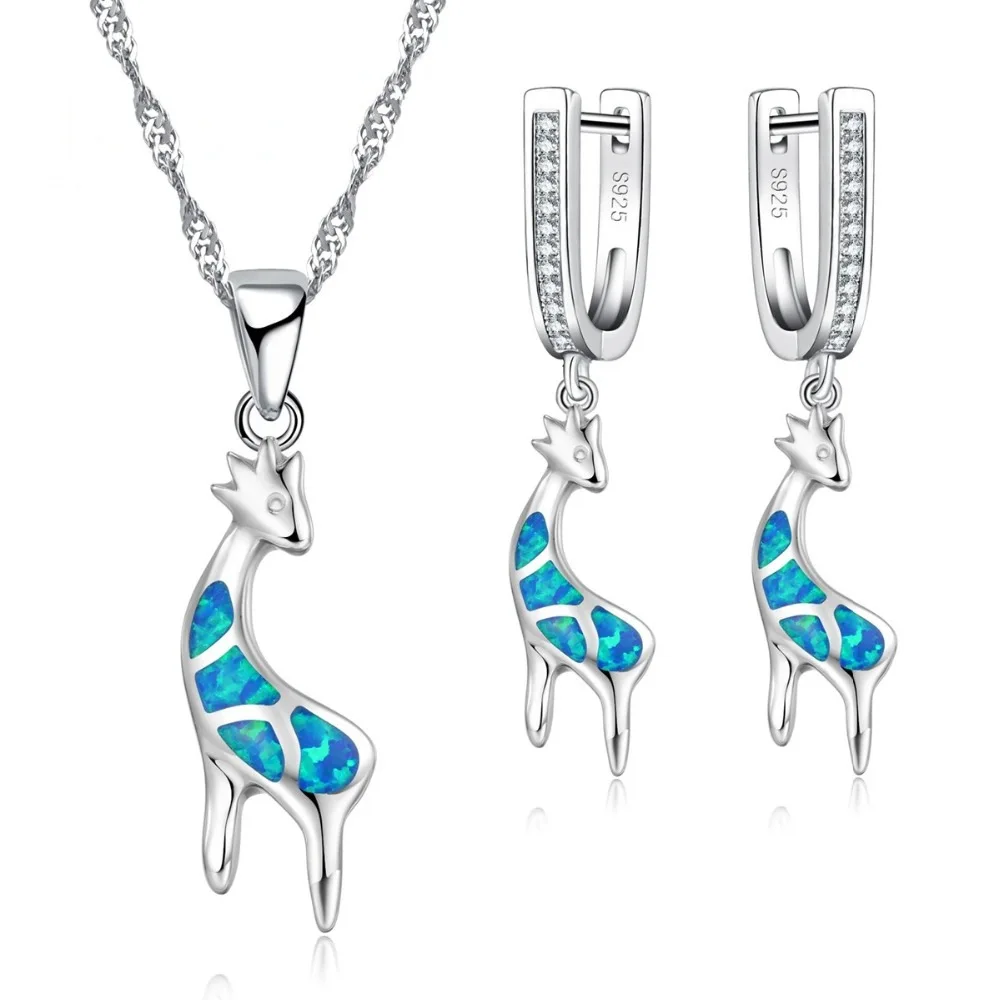 2022 Trendy Silver Opal Giraffe Necklace Jewelry Set Delicate Designer Opal Enamel Giraffe Earrings Necklace Set for Women
2022 Trendy Silver Opal Giraffe Necklace Jewelry Set Delicate Designer Opal Enamel Giraffe Earrings Necklace Set for Women