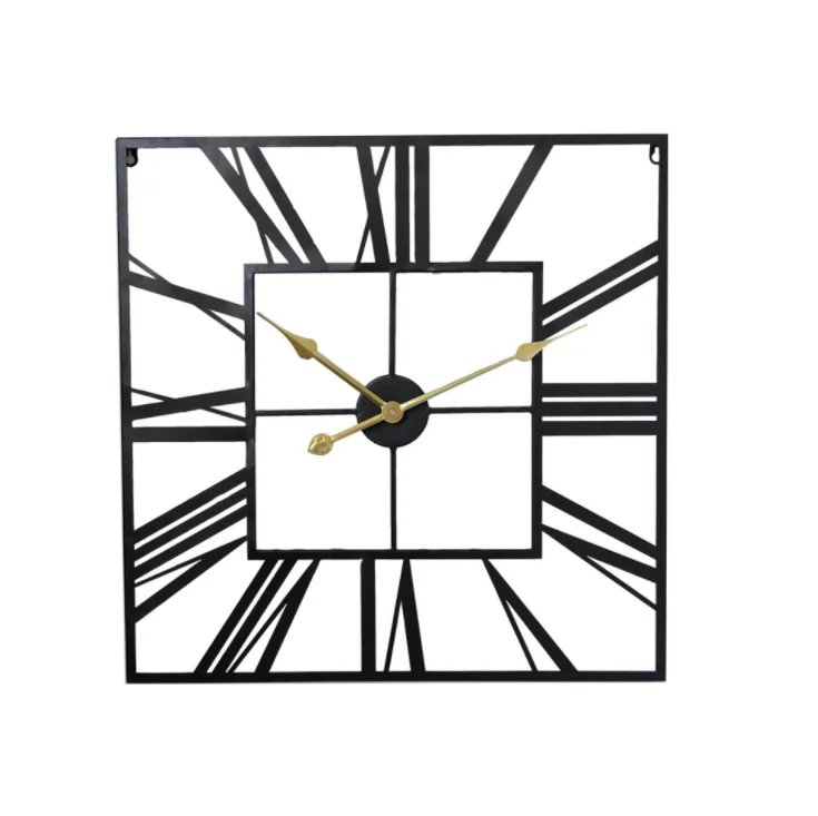 Modern Black Metal Home Decor Decorate Black Iron Square Shape Wall Clock Home Decoration
Modern Black Metal Home Decor Decorate Black Iron Square Shape Wall Clock Home Decoration