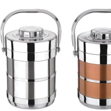 1.8L Stainless Steel coloured Lunch Box & hand pot