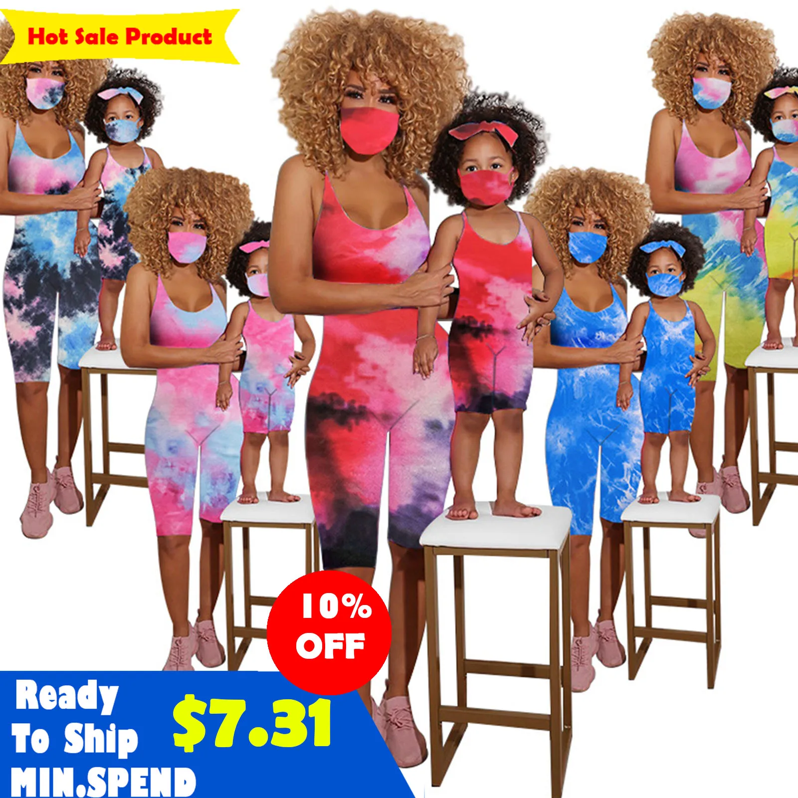 New Arrivals Summer tie-dye print fashion baby suit jumpsuit mommy and daughter matching dress matching family outfits, As picture
New Arrivals Summer tie-dye print fashion baby suit jumpsuit mommy and daughter matching dress matching family outfits, As picture