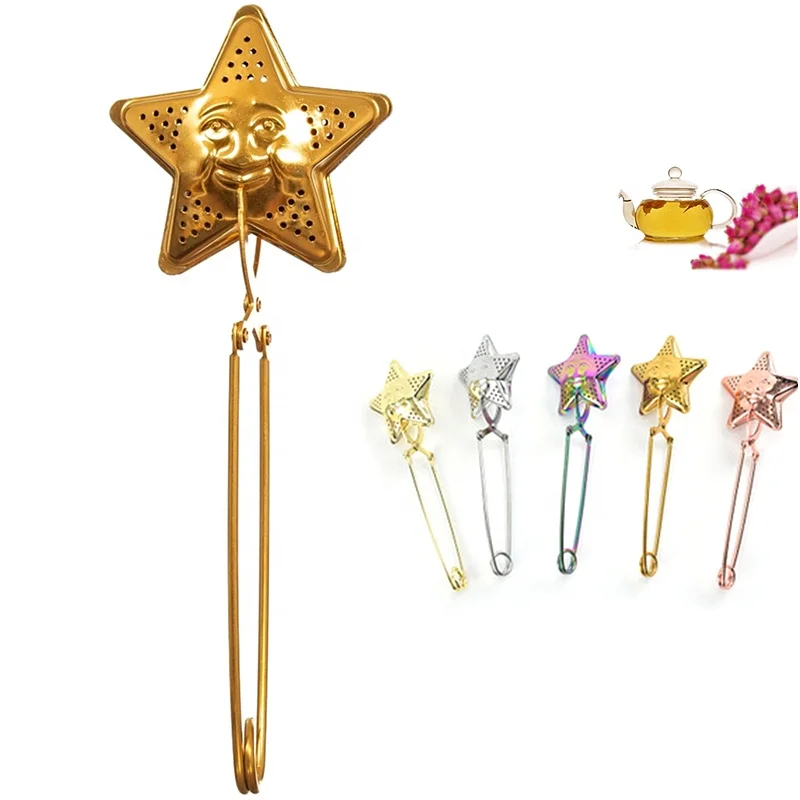 Color Titanium Stainless Steel Flower Tea Filter Rose Gold Star Face Tea Infuser with Long Handle
Color Titanium Stainless Steel Flower Tea Filter Rose Gold Star Face Tea Infuser with Long Handle