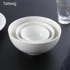 Wholesale 4.5" 6" 8" Hotel Soup Salad Bowl Restaurant Round Bowls White Porcelain Ceramic Bowl Restaurant