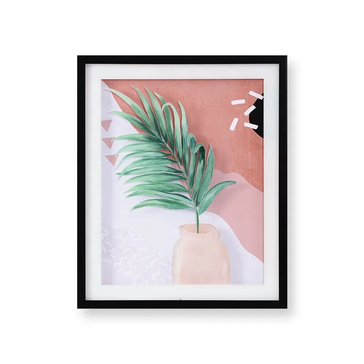 

Style Plant Image Painted On Glass Customize Office Bar Home Decoration Picture Wall Art Frame