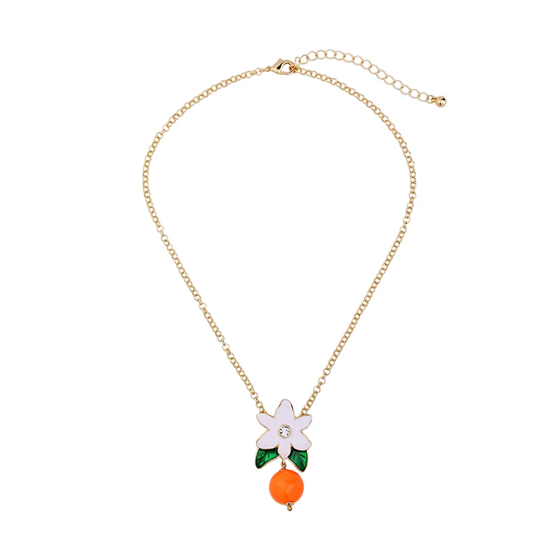 xl00511b Korean Simple Fashion Green Leaf Enamel Orange Fruit Pearl Crystal Jewelry Gold White Flower Pendant Necklace
xl00511b Korean Simple Fashion Green Leaf Enamel Orange Fruit Pearl Crystal Jewelry Gold White Flower Pendant Necklace