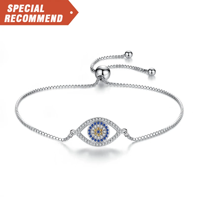 Hot Selling Luxury Blue Evil Eyes Bracelet Qings 925 Sterling Silver Jewelry Adjustable Tennis Bracelets
Hot Selling Luxury Blue Evil Eyes Bracelet Qings 925 Sterling Silver Jewelry Adjustable Tennis Bracelets
