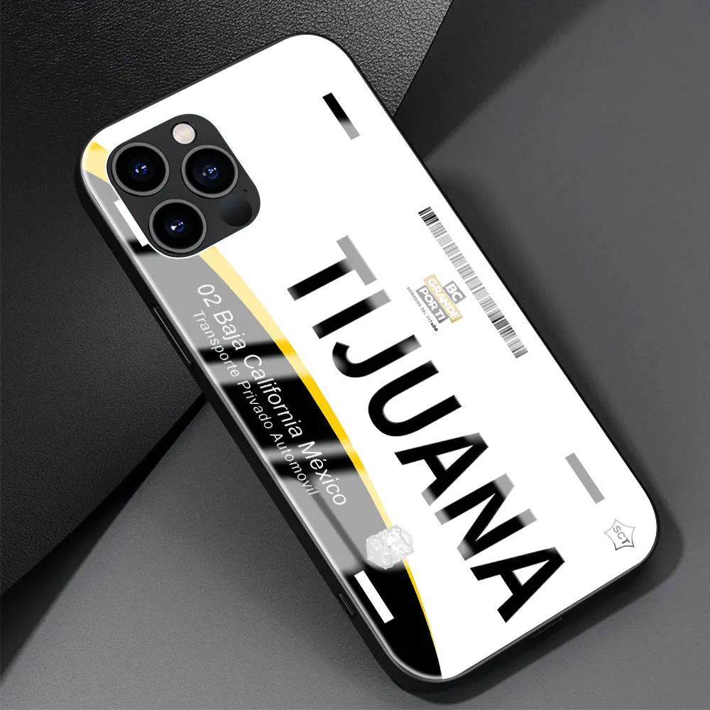 Luxury UV Printing Glossy Mobile Cover Hard Tempred Glass Phone Case for iPhone 11 12 Pro Max Mexico License Plate, Black
Luxury UV Printing Glossy Mobile Cover Hard Tempred Glass Phone Case for iPhone 11 12 Pro Max Mexico License Plate, Black