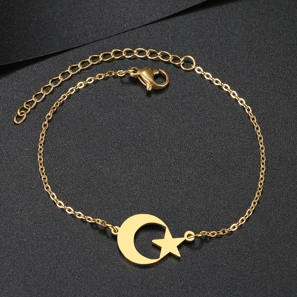 Stainless Steel Bracelets Classic Moon Stars Kpop Fashion Chain Charm Bracelet For Women Jewelry Wedding Party Friends Gifts
Stainless Steel Bracelets Classic Moon Stars Kpop Fashion Chain Charm Bracelet For Women Jewelry Wedding Party Friends Gifts