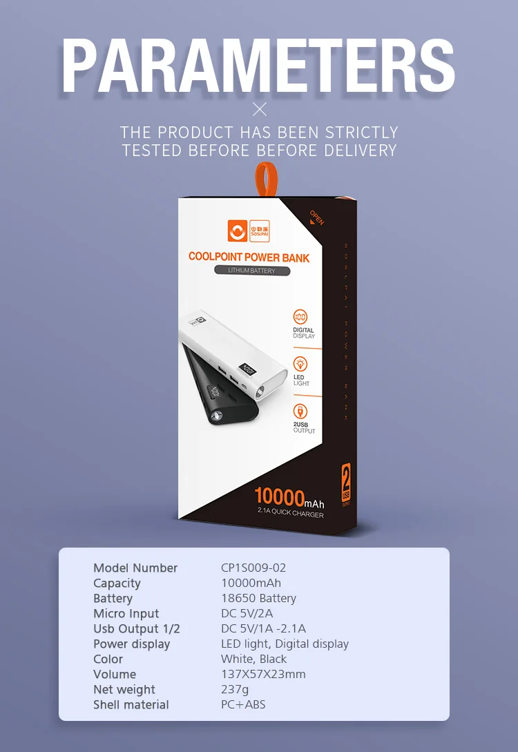 Latest design high quality Dual USB Power Bank DC 5V 2A 10000mAh christmas gift power bank with LCD display - ANKUX.COM