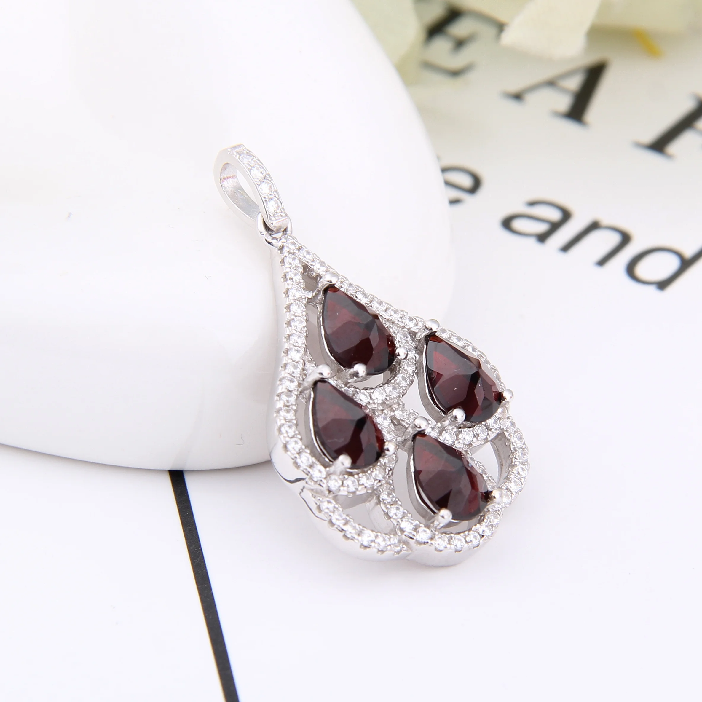 Abiding Natural Garnet Pendant Sets Sterling 925 Silver Classic Pendants for Party 
Abiding Natural Garnet Pendant Sets Sterling 925 Silver Classic Pendants for Party