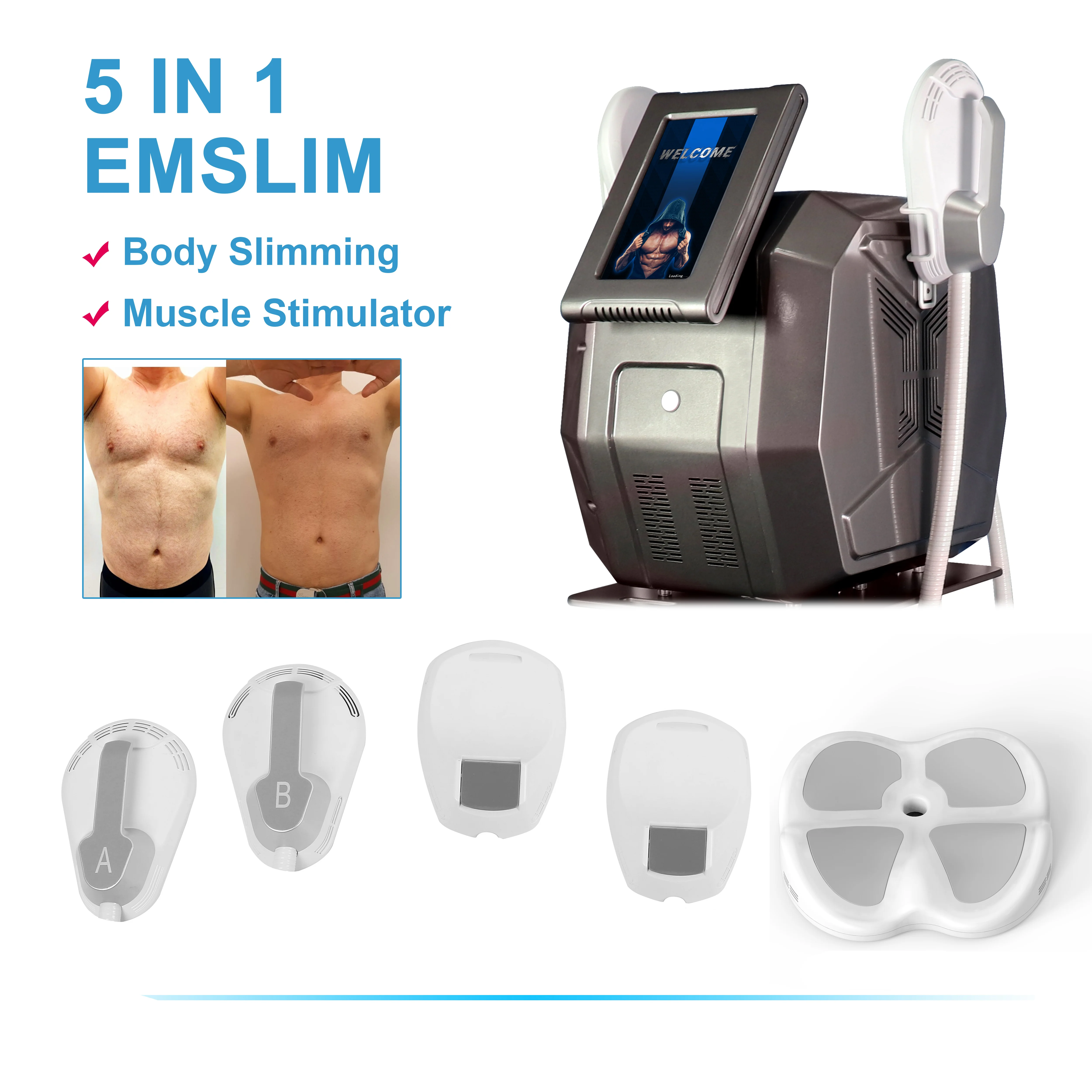 new technology 2021 body sculpting portable em 4 handles fat burning machine, Black
new technology 2021 body sculpting portable em 4 handles fat burning machine, Black