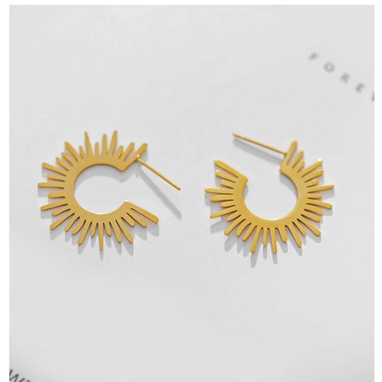 American Circle Stainless Steel Gold And Silver Plated Hoop Earrings Sunshine Earrings, Picture
American Circle Stainless Steel Gold And Silver Plated Hoop Earrings Sunshine Earrings, Picture