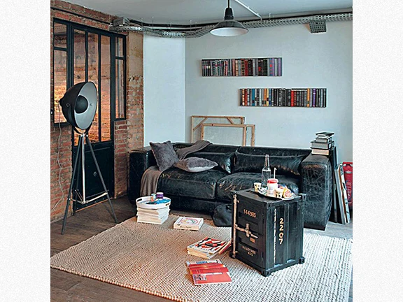 Industrial Unique Original Living Room Storage Smart Distressed Solid Iron Bedsides Small Coffee Table