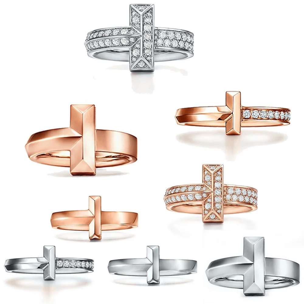New T1 Rings 925 Sterling Silver Ring Designer Original Logo Paved cubic Zirconia Rings Women TIFF style Couple Weddin Jewelry
New T1 Rings 925 Sterling Silver Ring Designer Original Logo Paved cubic Zirconia Rings Women TIFF style Couple Weddin Jewelry