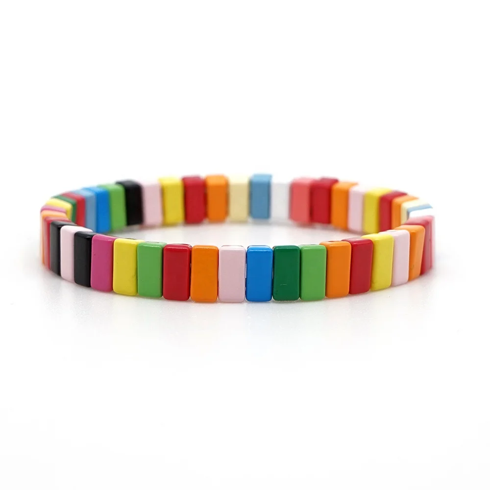 Hot Sell Rainbow Tiny Size Bead Stretch Bracelet Layering Enamel Tile Stretch Bracelet For Women
Hot Sell Rainbow Tiny Size Bead Stretch Bracelet Layering Enamel Tile Stretch Bracelet For Women