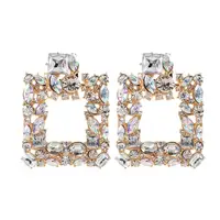Wedding Jewelry Gift Fashion Glass Crystal Statement Earring Women Geometric Square Crystal Drop Dangle Earrings
Wedding Jewelry Gift Fashion Glass Crystal Statement Earring Women Geometric Square Crystal Drop Dangle Earrings