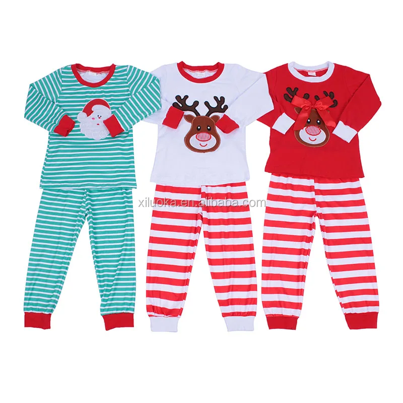 Factory Price Long Sleeve Baby Night Applique Sleepwear Stripe Kids Christmas Pajamas, Picture
Factory Price Long Sleeve Baby Night Applique Sleepwear Stripe Kids Christmas Pajamas, Picture