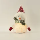 Xmas Lighted LED Snowman Glow Glitter Christmas Indoor Decoration Christmas Ornament Party Supplies