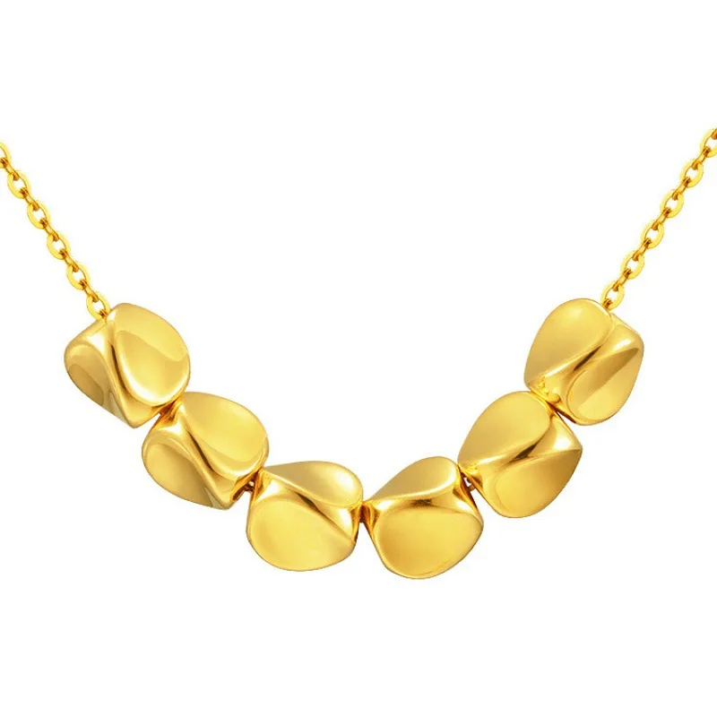Certified Gold Pure Gold 999 Twisted Beads Necklace Bracelet Female Diy Advanced Clavicle Chain Jewelry Accessories Factory
Certified Gold Pure Gold 999 Twisted Beads Necklace Bracelet Female Diy Advanced Clavicle Chain Jewelry Accessories Factory