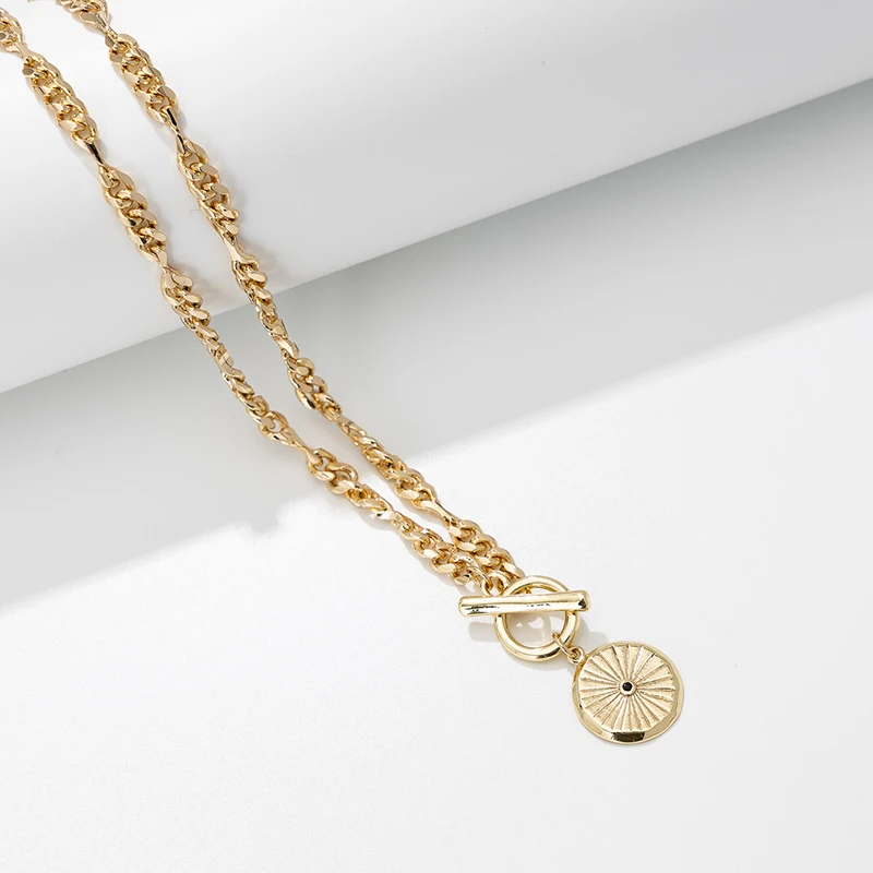 Wholesale new Custom Design coin pendant Necklace 18k Gold Plated curb chain Jewelry for men and women
Wholesale new Custom Design coin pendant Necklace 18k Gold Plated curb chain Jewelry for men and women