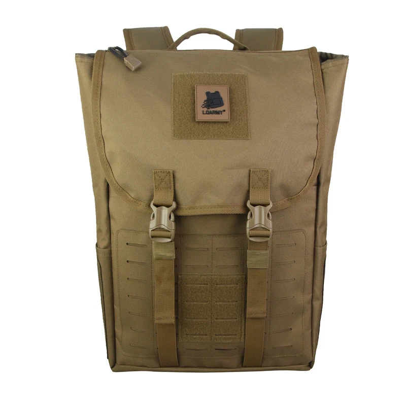 

USA Shipping Tan 40L PU Outdoor Security Whistle Molle Webbing ID Patch Operation Style Backpack Bag Military, Tan bag military