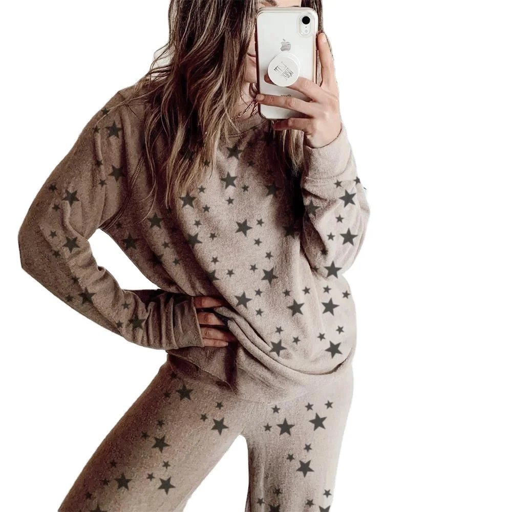 New European and American home clothes in spring and summer 2020 leisure two piece women's long sleeved trousers home set, Customized color
New European and American home clothes in spring and summer 2020 leisure two piece women's long sleeved trousers home set, Customized color