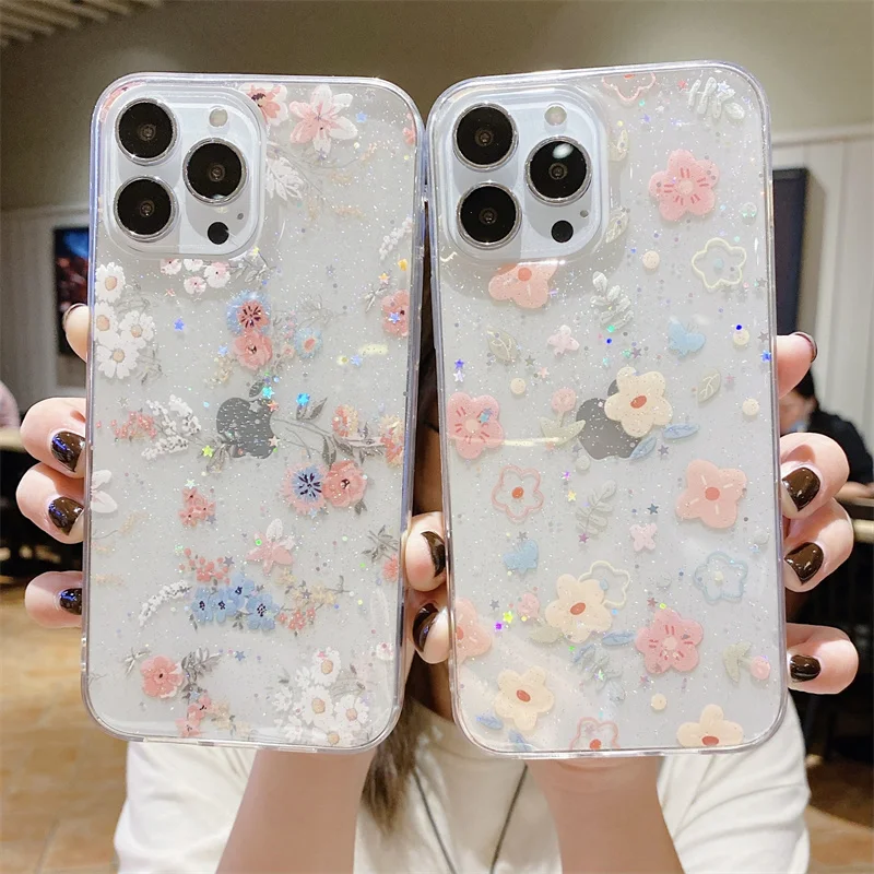 Beautiful Wildflower Soft TPU Clear Cover for i phone 13 Glitter Flower Transparent Phone Case for iphone 12, 6 colors
Beautiful Wildflower Soft TPU Clear Cover for i phone 13 Glitter Flower Transparent Phone Case for iphone 12, 6 colors