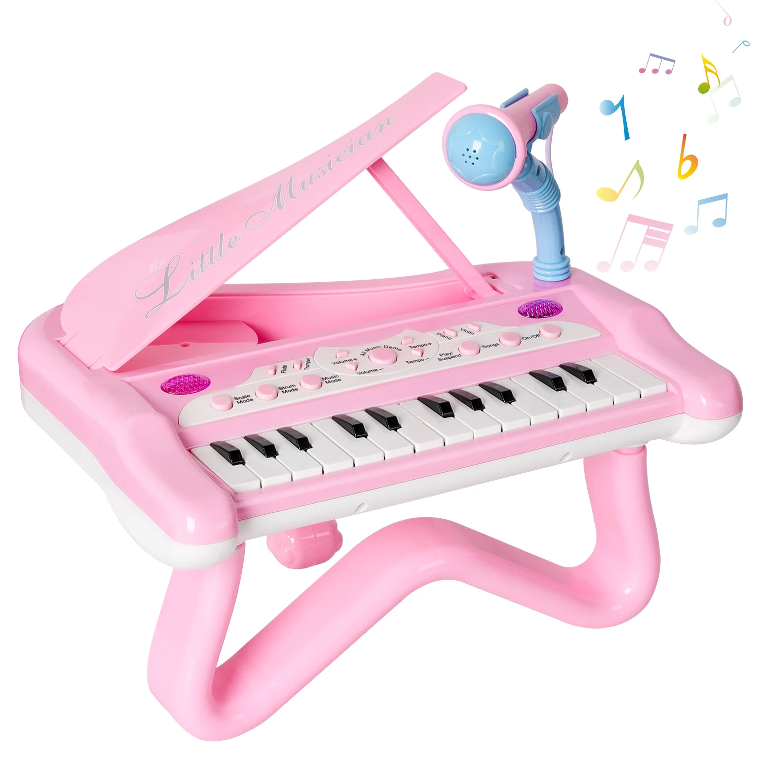 2021 Christmas Gift 25 Keys Electronic Princess Piano Power Supply Built In Speakers Girls Party Kids Electric Keyboard Piano, Pink 
2021 Christmas Gift 25 Keys Electronic Princess Piano Power Supply Built In Speakers Girls Party Kids Electric Keyboard Piano, Pink