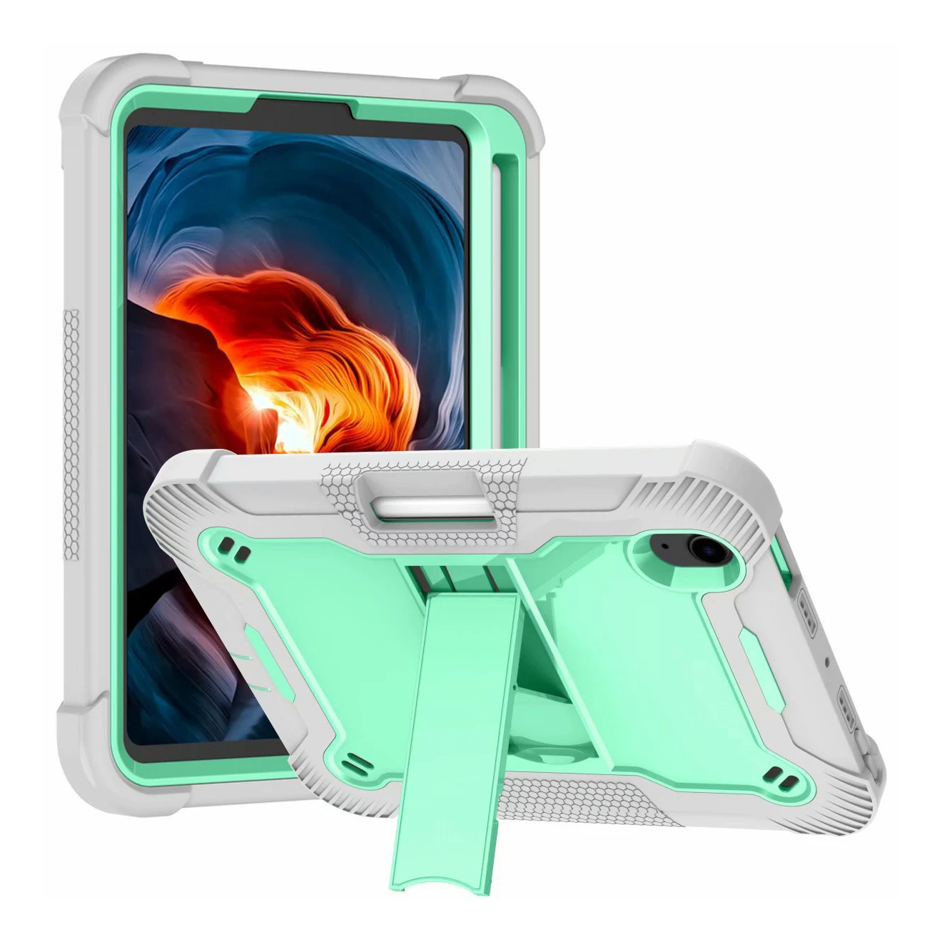 2021 Newest Anti Shock Fall Protection Kickstand Silicone Rugged Tablet PC Cover For iPad mini 6 Case
2021 Newest Anti Shock Fall Protection Kickstand Silicone Rugged Tablet PC Cover For iPad mini 6 Case