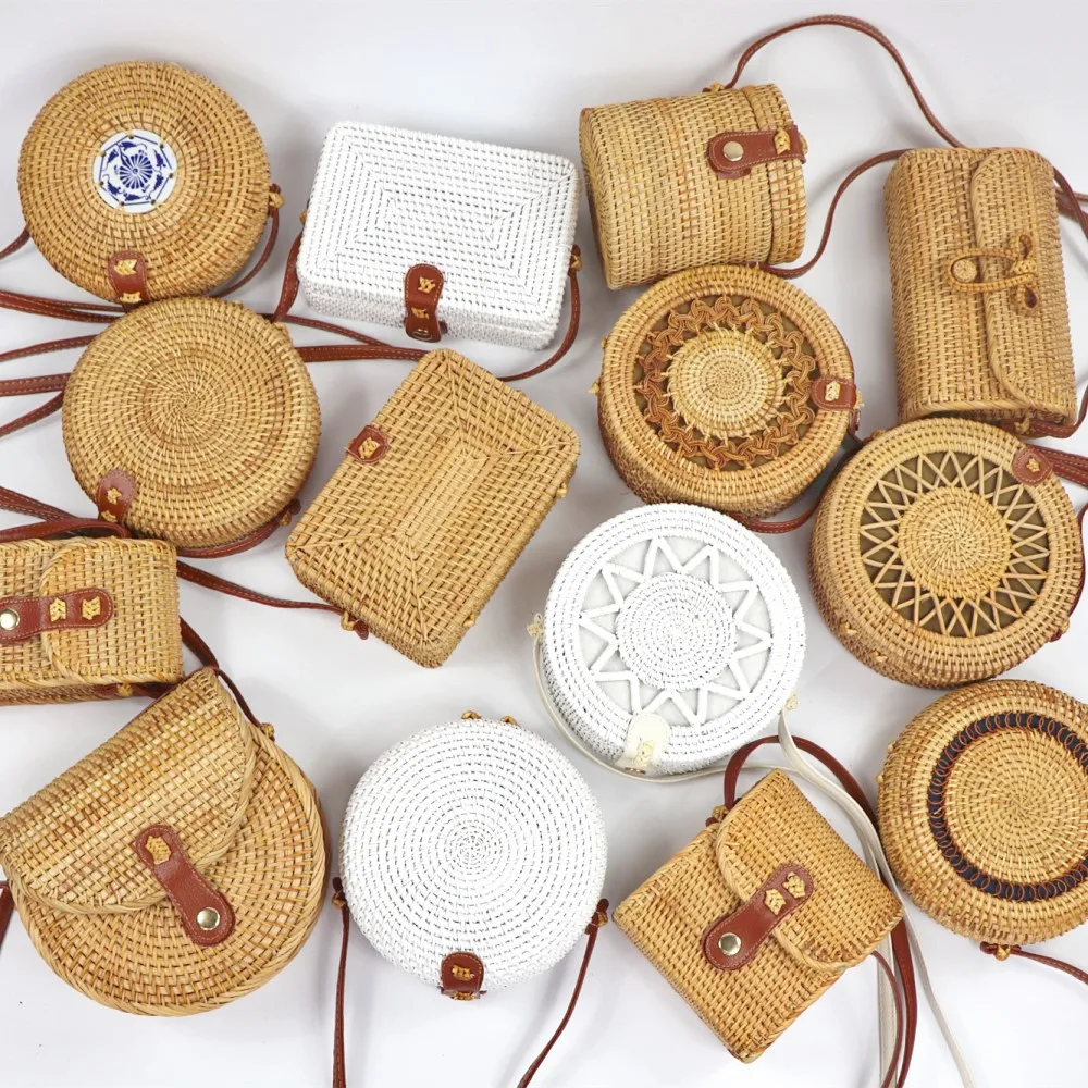Purse Hobo Mini Tote Natural Rattan Handmade Straw Vintage Bag Women Round Handle Ring, Variety
Purse Hobo Mini Tote Natural Rattan Handmade Straw Vintage Bag Women Round Handle Ring, Variety