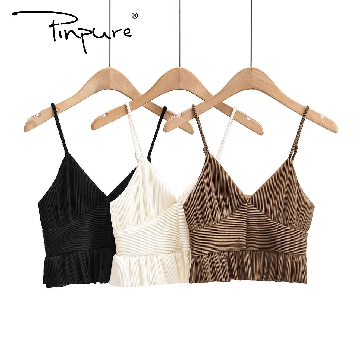 R51454S Summer new beauty dress fashion solid color ruffled small sling slim top, White,black,khaki
R51454S Summer new beauty dress fashion solid color ruffled small sling slim top, White,black,khaki
