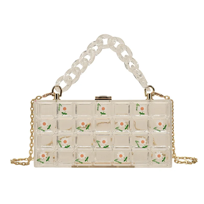 2022 Fashion Acrylic Clear Purse Flowers Transparent Crossbody Bag Handbag Chain Shoulder Clutch Evening Bags
2022 Fashion Acrylic Clear Purse Flowers Transparent Crossbody Bag Handbag Chain Shoulder Clutch Evening Bags