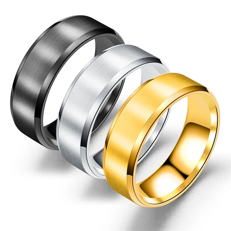 8MM Anillos Thick Titanium Steel Simple Classic Black Gold Silver Plain Blank Finger Rings for Men
8MM Anillos Thick Titanium Steel Simple Classic Black Gold Silver Plain Blank Finger Rings for Men