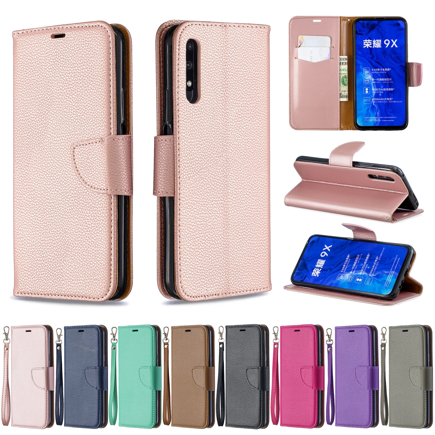 Phone Case for Huawei Honor 9X Pro Simple Lichi Skin PU Leather Flip Wallet Shockproof Cases For Huawei Honor 9X Book Cover
Phone Case for Huawei Honor 9X Pro Simple Lichi Skin PU Leather Flip Wallet Shockproof Cases For Huawei Honor 9X Book Cover