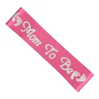 Pretty Adorable Rose Red Silver Glitter Silk Satin Mom To Be Sash Team Bride Sash
