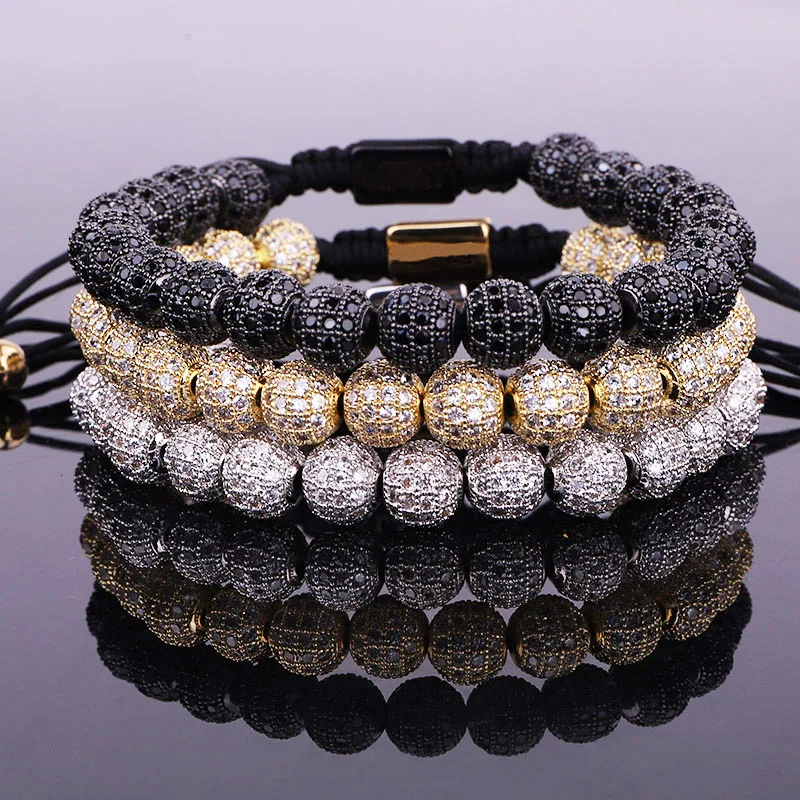 High Quality Luxury Hip Hop Micro Pave CZ Ball Men Women Jewelry Beads Custom Logo Macrame Adjustable Bracelet
High Quality Luxury Hip Hop Micro Pave CZ Ball Men Women Jewelry Beads Custom Logo Macrame Adjustable Bracelet