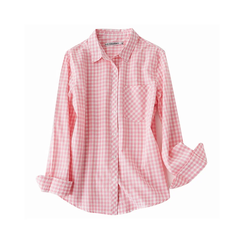 Fashion Lapel Long Sleeve Single-breasted Casual Shirt Women Cotton Blouse striped Ladies' blouses best selling monsoon, Custom
Fashion Lapel Long Sleeve Single-breasted Casual Shirt Women Cotton Blouse striped Ladies' blouses best selling monsoon, Custom