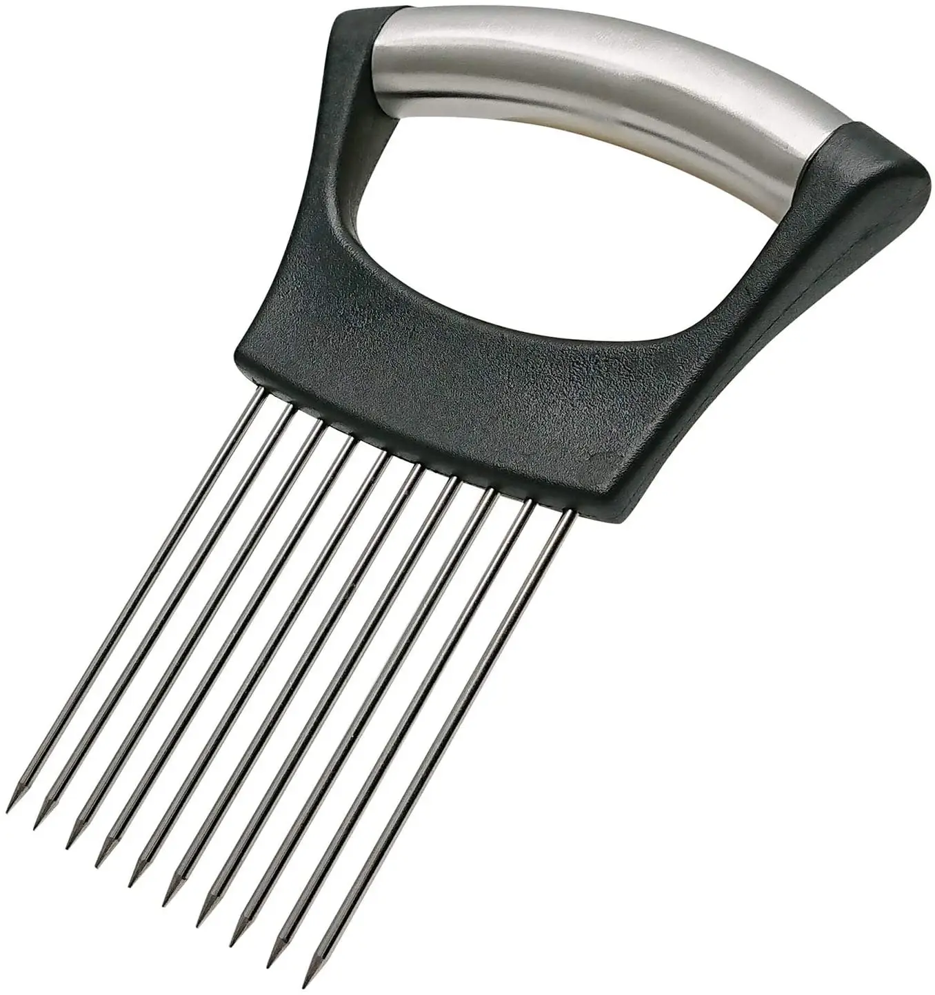 Food grade stainless steel onion holder slicer vegetable, Silver
Food grade stainless steel onion holder slicer vegetable, Silver