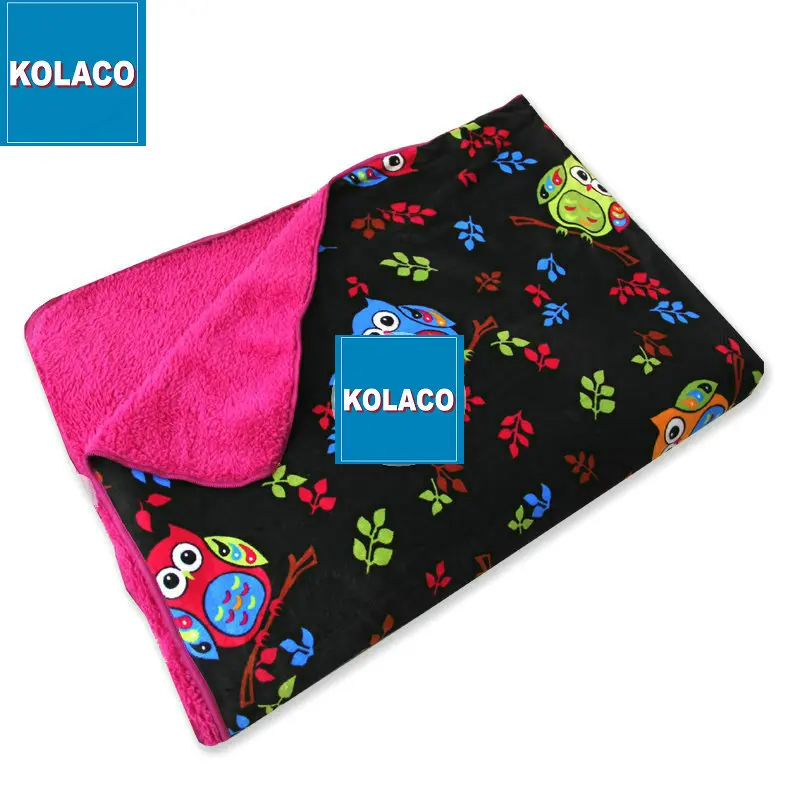 New design cartoon pattern kids polywool baby blanket