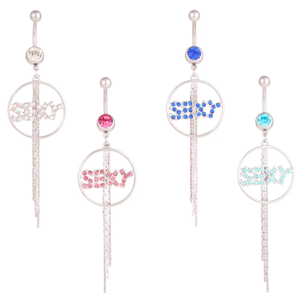 Dangle Belly Button Rings Pink Blue White Crystal SEXY Letter Body Piercing Jewelry for women
Dangle Belly Button Rings Pink Blue White Crystal SEXY Letter Body Piercing Jewelry for women
