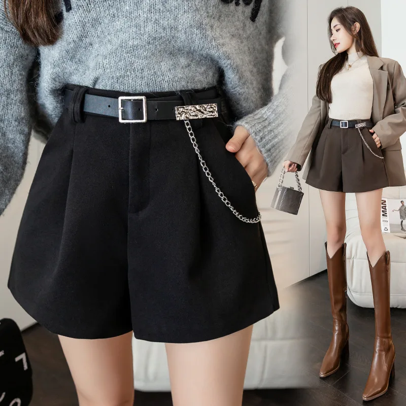 2024 New Casual Comfortable Elegant Wild Shorts With Belt Women's Woolen Shorts Autumn Winter Slim Wide Leg A-line Shorts
2024 New Casual Comfortable Elegant Wild Shorts With Belt Women's Woolen Shorts Autumn Winter Slim Wide Leg A-line Shorts