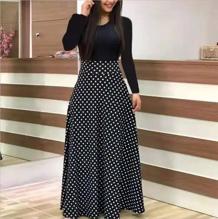 Women Sexy Floral Printed Long Sleeve Maxi Dresses Lady Casual Wear Dress Plus Size, Customized color 
Women Sexy Floral Printed Long Sleeve Maxi Dresses Lady Casual Wear Dress Plus Size, Customized color