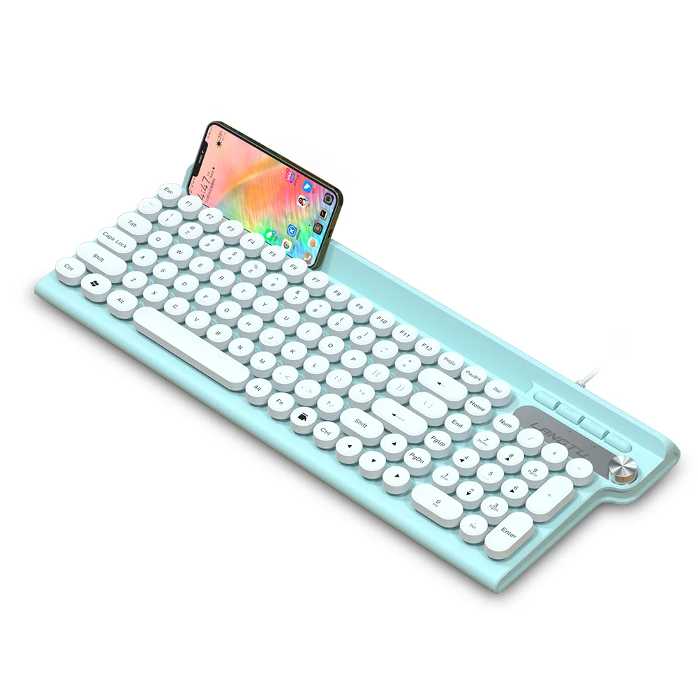 USB Retro Typewriter Keyboard,Round Keycaps,Steampunk Gaming Keyboard for PC/notebook, Black
USB Retro Typewriter Keyboard,Round Keycaps,Steampunk Gaming Keyboard for PC/notebook, Black