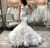FA156 Vintage Summer Lace Mermaid Wedding Dresses Sweetheart Plus Size Fishtail Bridal Gown Zipper Nigerian African