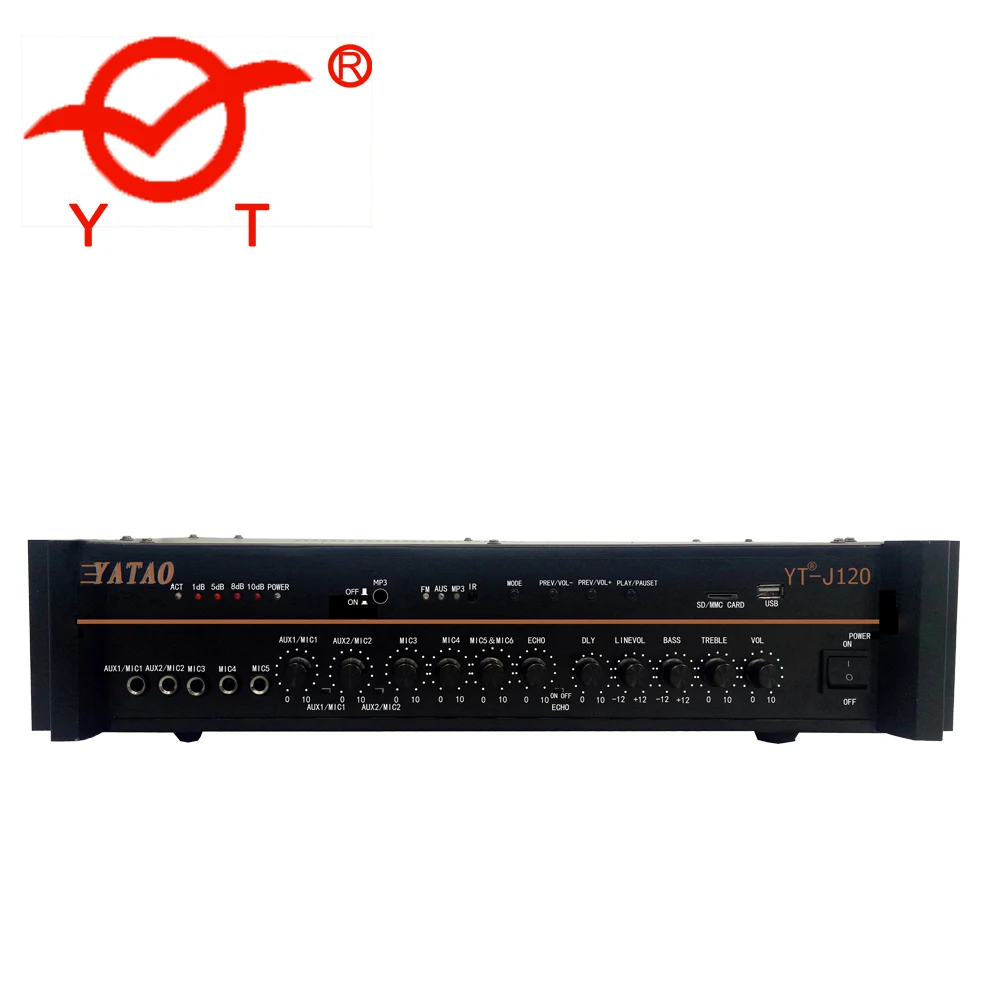 

YT-J120 Mono 120 watt BT amplifier BT fm mic, Black