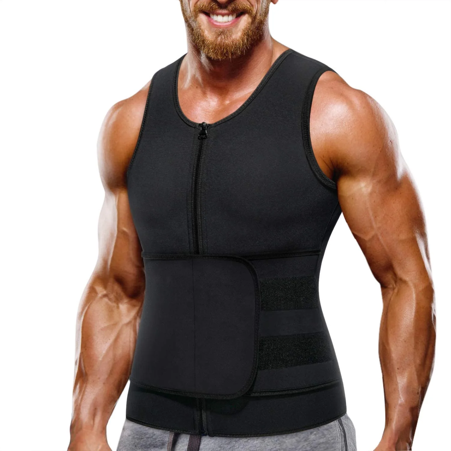 2021 Neoprene Body Shaper Sauna Suit Tank Top Waist Trainer Vest for Men with Adjustable Zipper, Black
2021 Neoprene Body Shaper Sauna Suit Tank Top Waist Trainer Vest for Men with Adjustable Zipper, Black