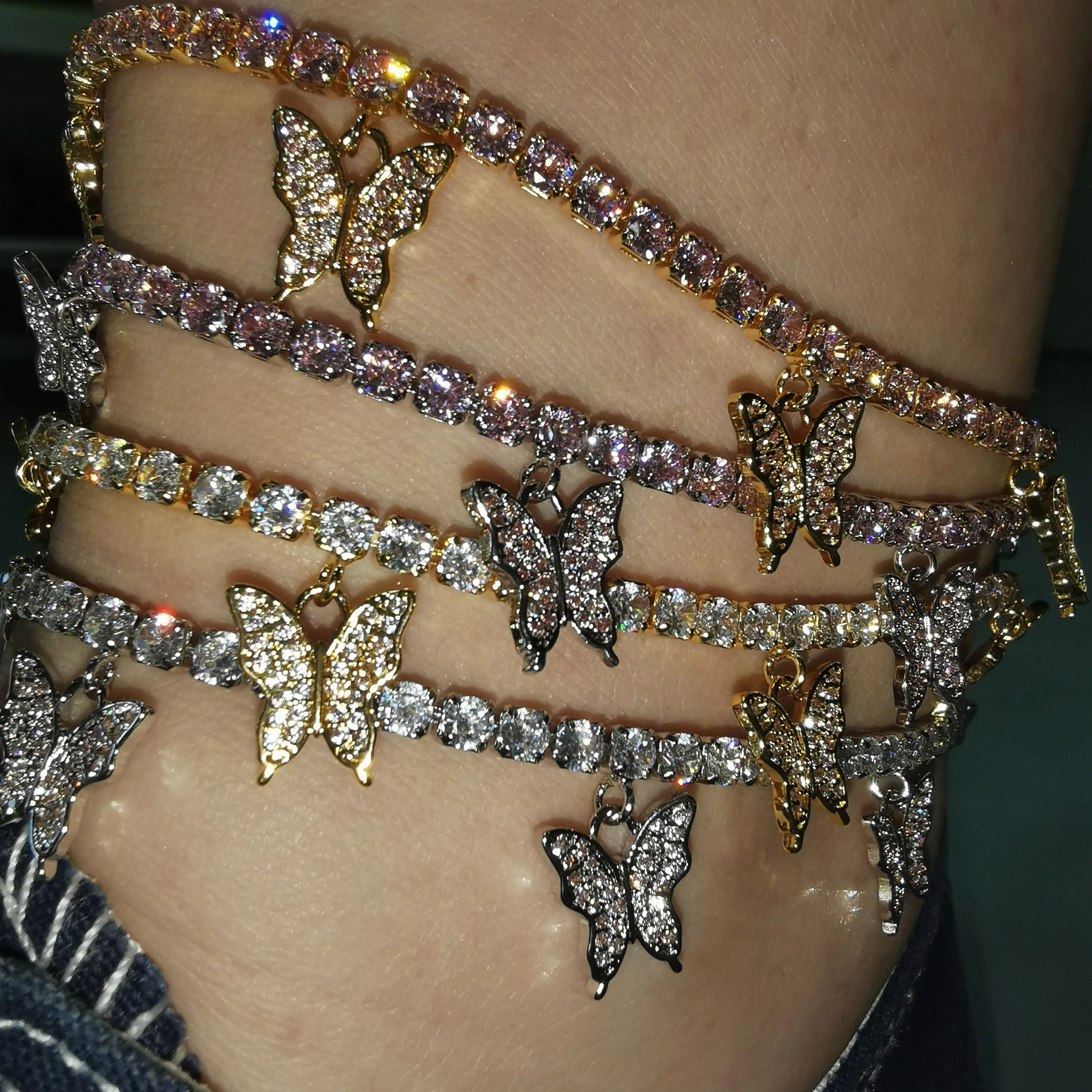 wholesale hot selling diamond tennis chain butterfly bracelet anklets foot jewelry for women 2020, Plated
wholesale hot selling diamond tennis chain butterfly bracelet anklets foot jewelry for women 2020, Plated