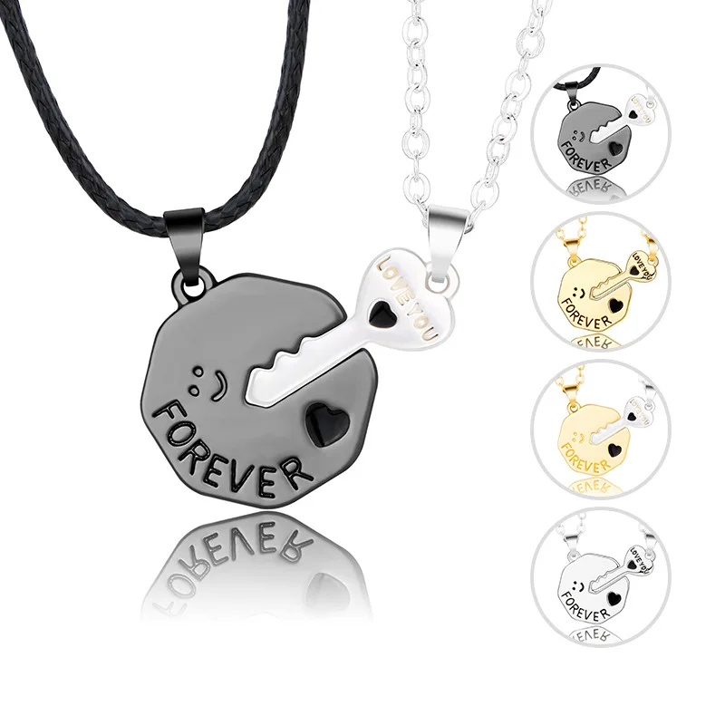 CLARMER Simple Couple Necklace Polygon Letter Key Splicing Heart Coin Couple Necklace, Silver,gold, black
CLARMER Simple Couple Necklace Polygon Letter Key Splicing Heart Coin Couple Necklace, Silver,gold, black